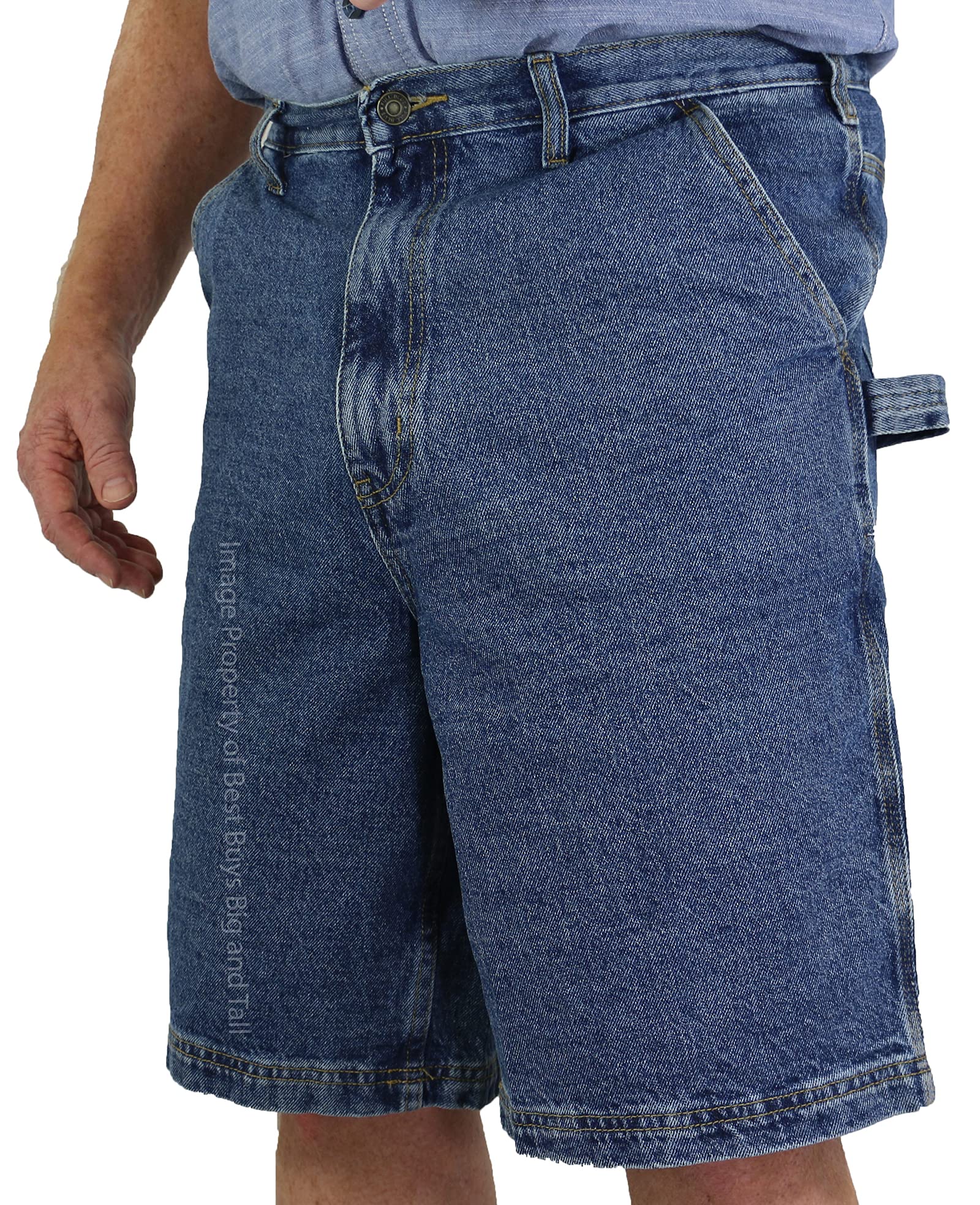 ROCXL Big & Tall Men's Carpenter Denim Shorts (Sizes 42-64) - Durable Workwear for Construction & Outdoor Activities