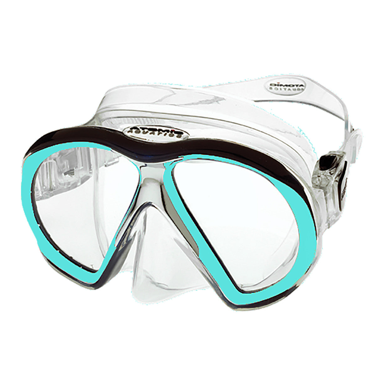 Atomic Aquatics SubFrame Clear/Aqua Dive Mask - Lightweight & Anti-Fog Scuba Snorkeling Gear for Underwater Adventure