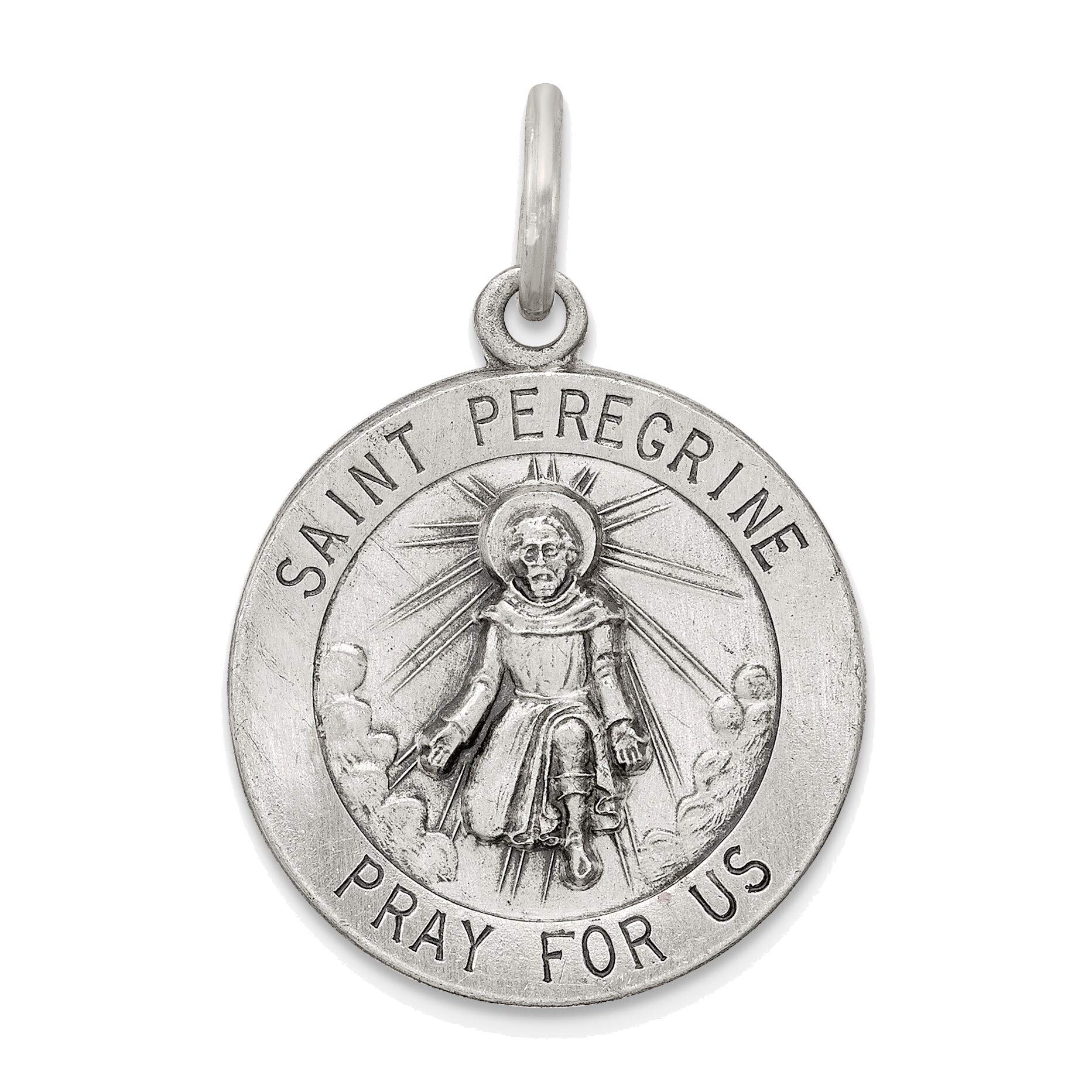 Sterling Silver St. Peregrine Medal - Religious Jewelry for Protection