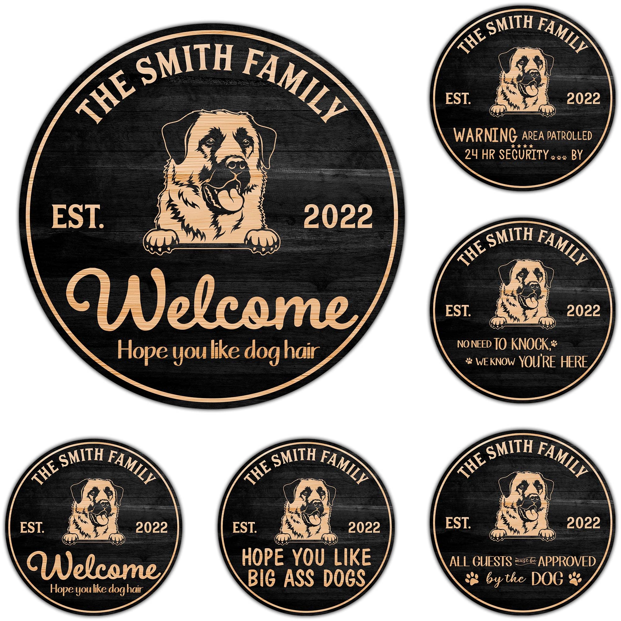 Personalized Anatolian Shepherd Dog Wood Sign - Custom All Over Printed Welcome Sign for Dog Lovers (12