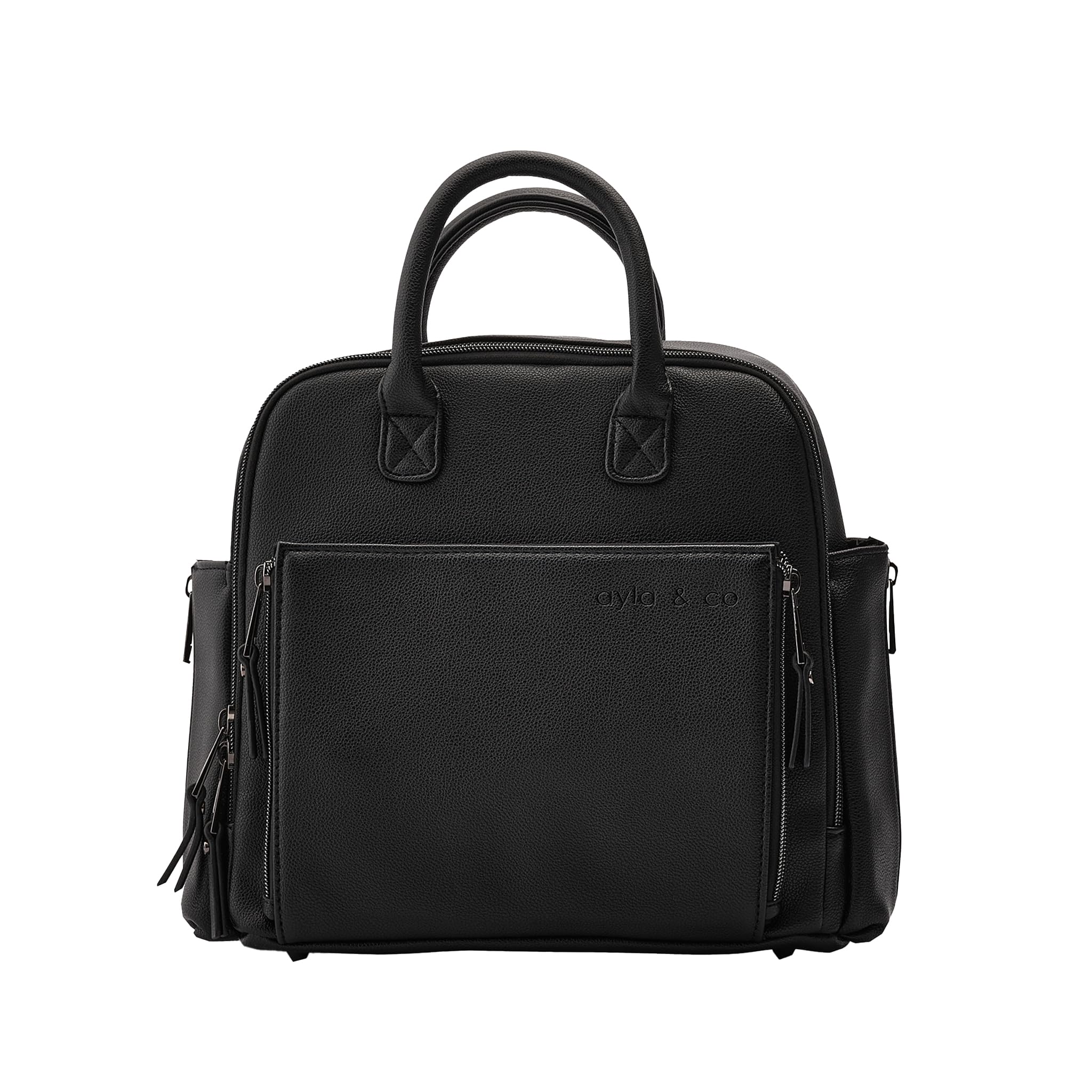 Ayla & Co Vegan Leather Mini Diaper Bag with Expandable Pockets, Built-In Wallet & Organizer - Stylish & Functional Baby Bag for Moms on the Go, Travel & Daily Use