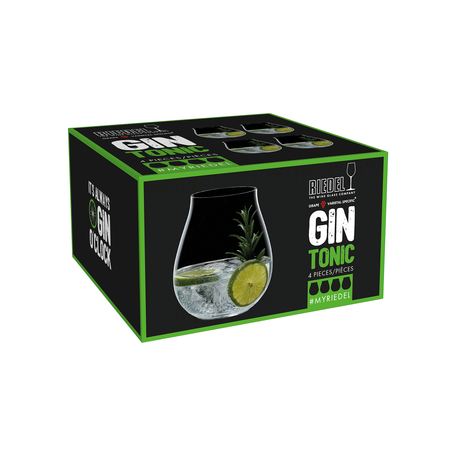Riedel Gin O'clock Cocktail Set - Premium Crystal Glassware for Gin & Tonic, Martini, Cocktails - Perfect for Home Bar, Parties & Gifts