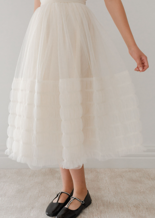 Gold Label Smocked Tulle Skirt for Girls (Size 12-18 Years) - Perfect for Birthday Parties, Photo Shoots & Special Occasions