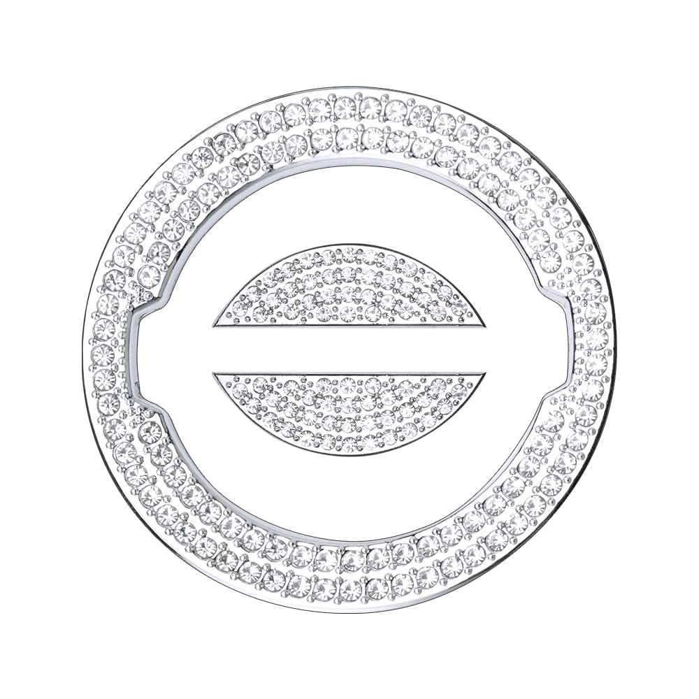 Nissan Rogue Sentra Altima Maxima Pathfinder Murano Versa Kicks Steering Wheel Emblem - 3 Pack Crystal Glitter Logo Cap Ring Sticker for Car Accessories - Perfect for Customizing & Personalizing Your Vehicle Interior