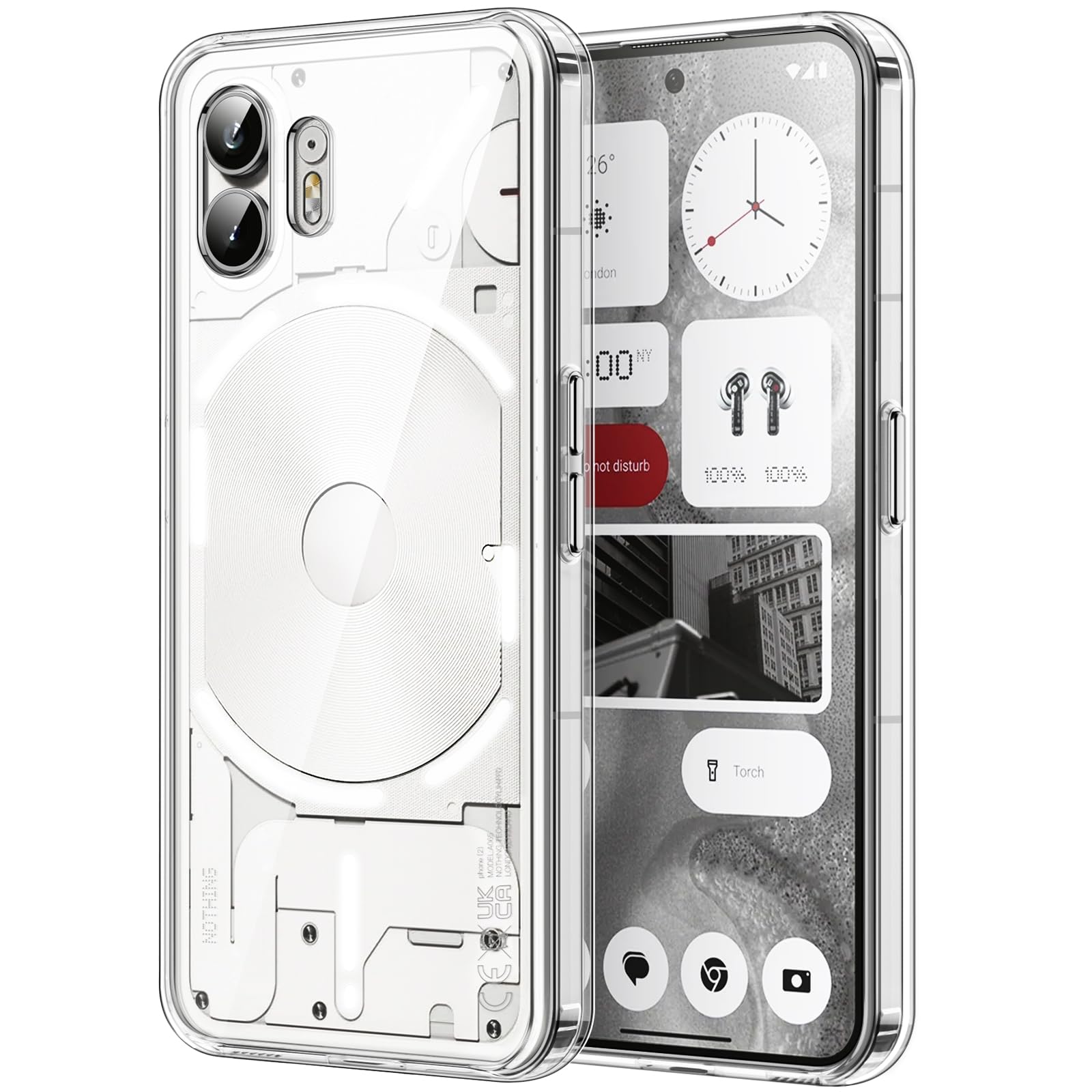 JETech Clear Shockproof Phone Case for Nothing Phone 2 - Non-Yellowing Bumper Cover with Anti-Scratch Protection | Perfect for Daily Use, Outdoor Activities & Travel Protection