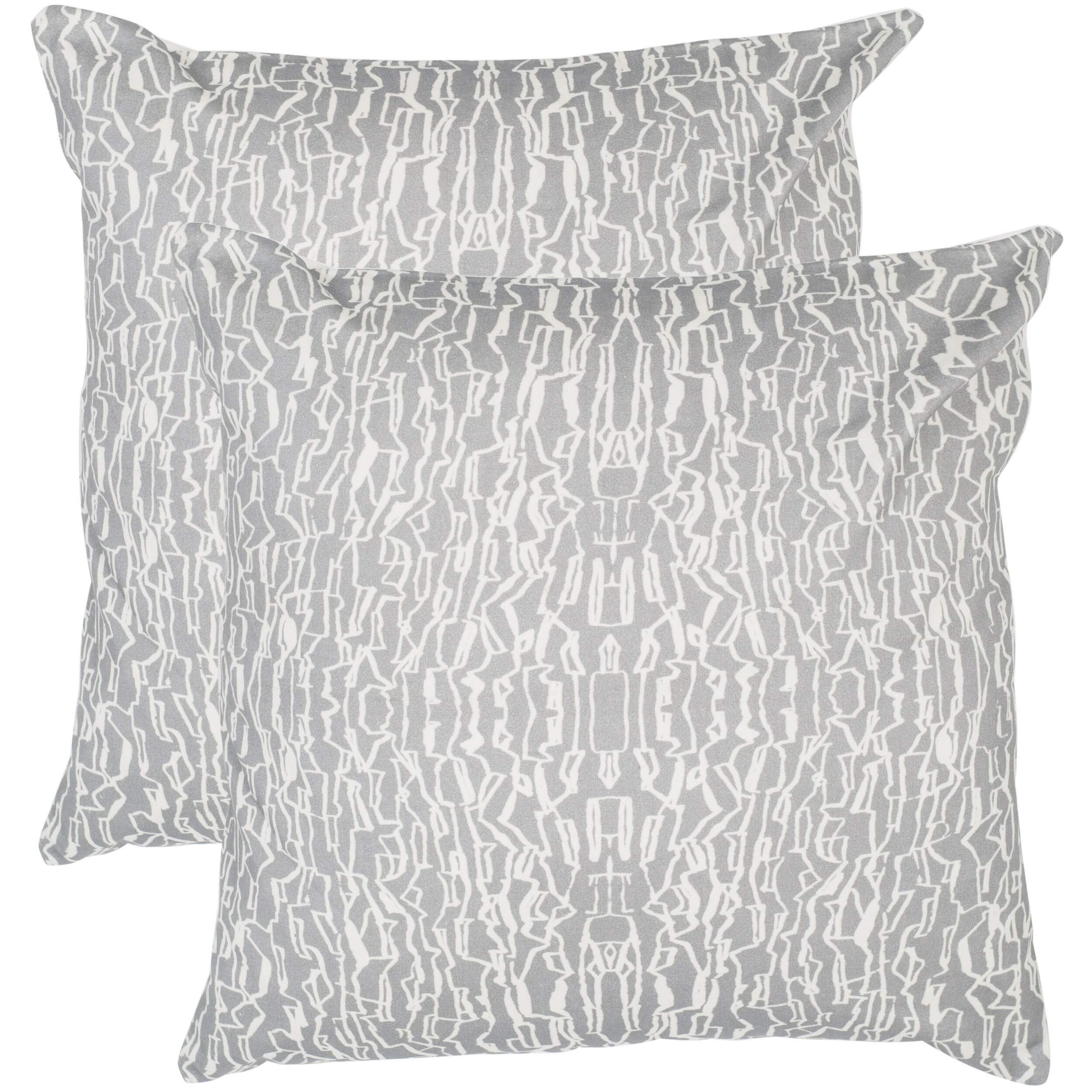 Safavieh Collection Techie Steel Throw Pillows 20x20 Inches (Set of 2) - Modern Decorative Cushions for Sofa, Bed & Living Room