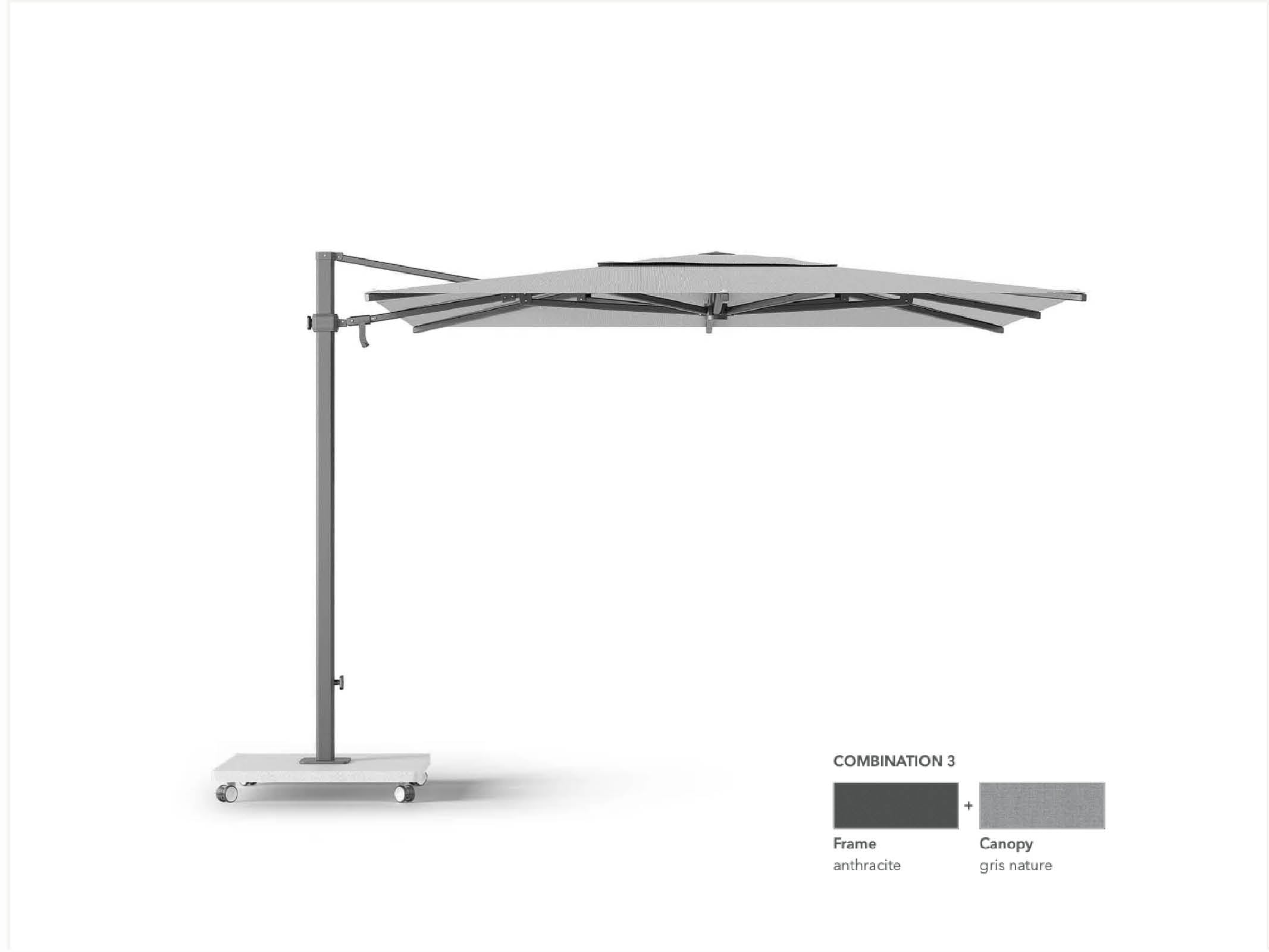 LUX 301 3m Outdoor Patio Umbrella with Heavy Duty Base - Waterproof Sun Shade for Garden, Poolside & Backyard (Clearance Sale) - Perfect for Outdoor Dining, Lounging and Summer Parties