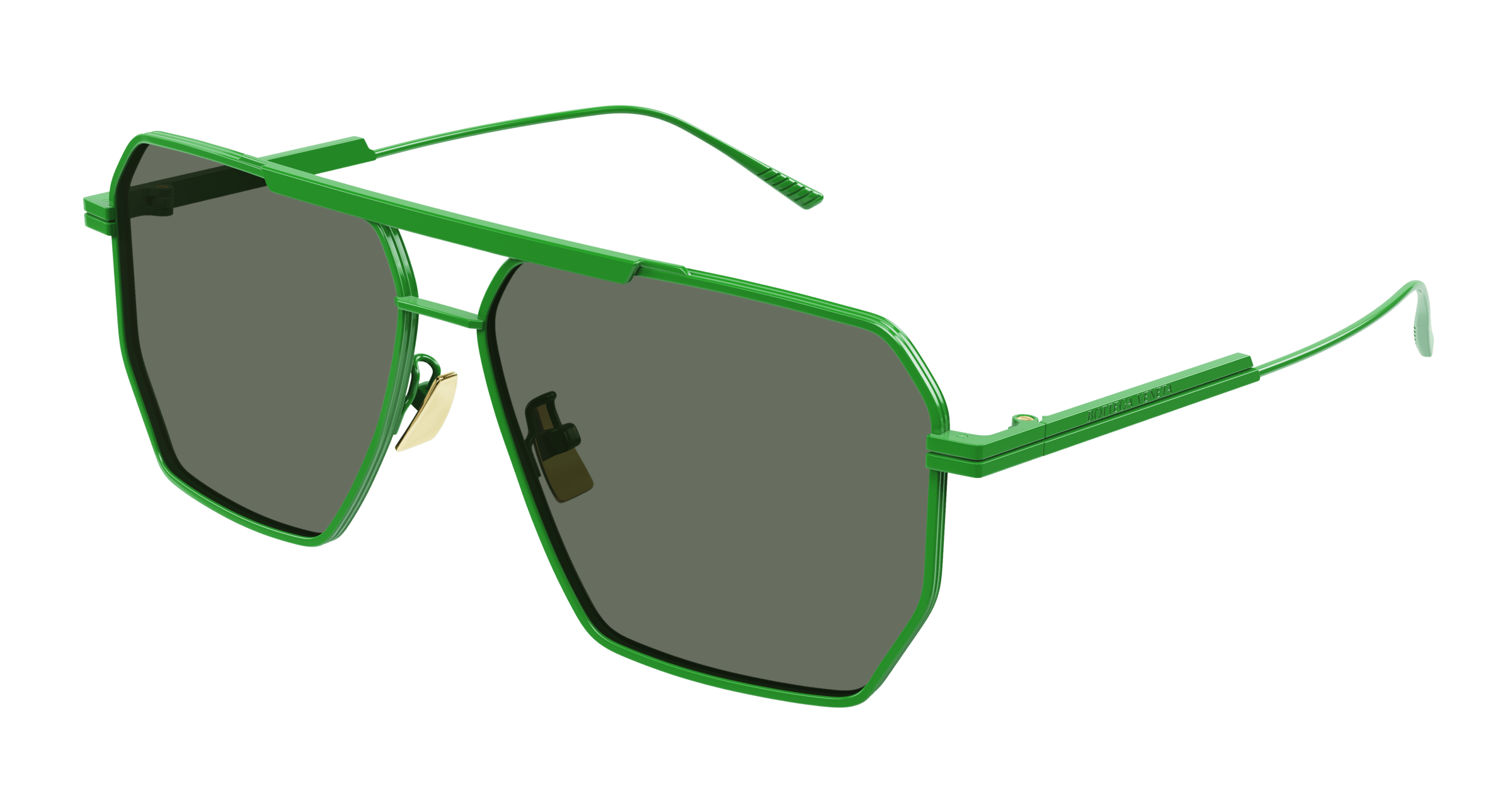 Bottega Veneta BV1012S Green Minimalist Aviator Sunglasses for Women - UV Protection, Lightweight & Stylish for Driving, Travel & Outdoor Activities