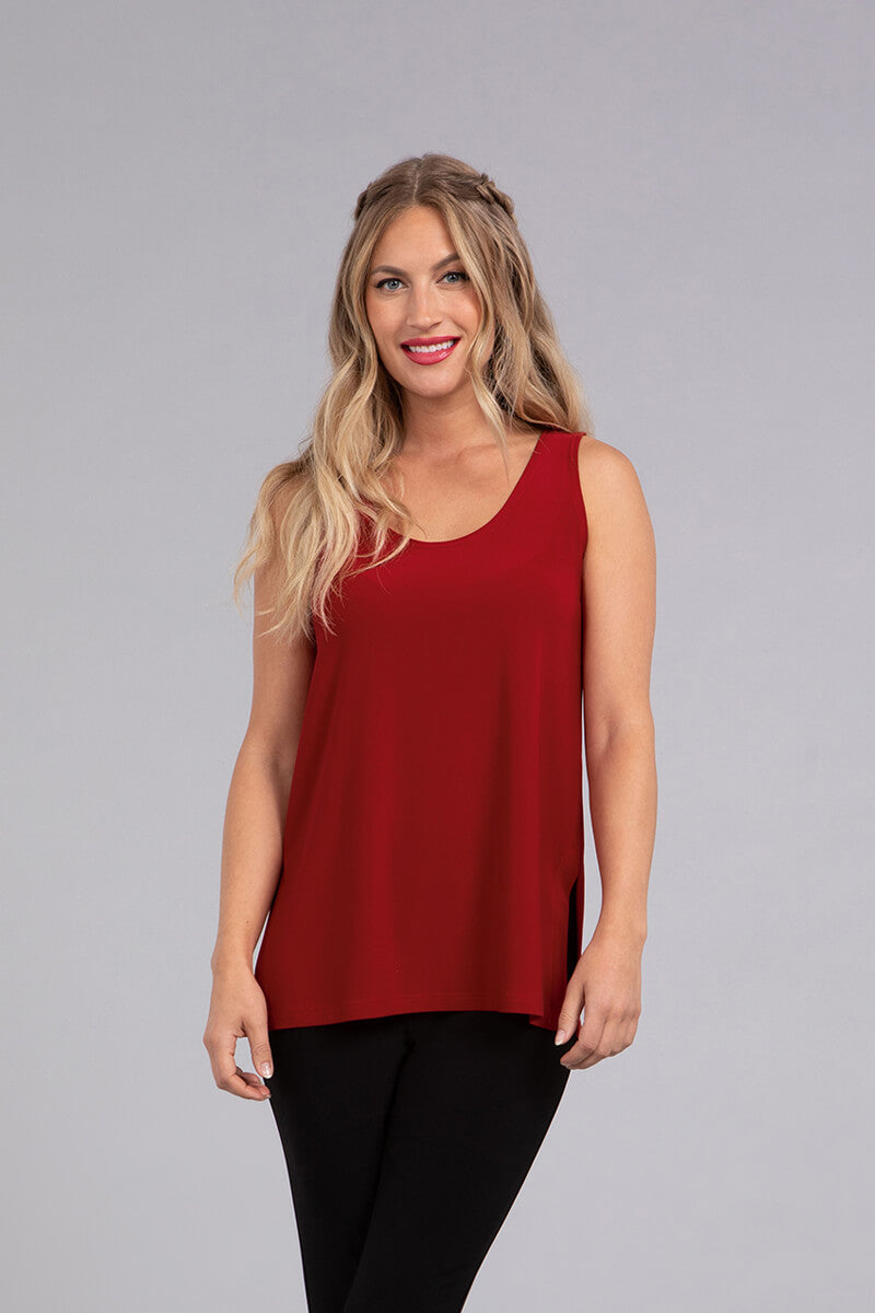 Go To Tank Relax | Red - Comfortable Women's Casual Tank Top for Everyday Wear, Lounge & Yoga