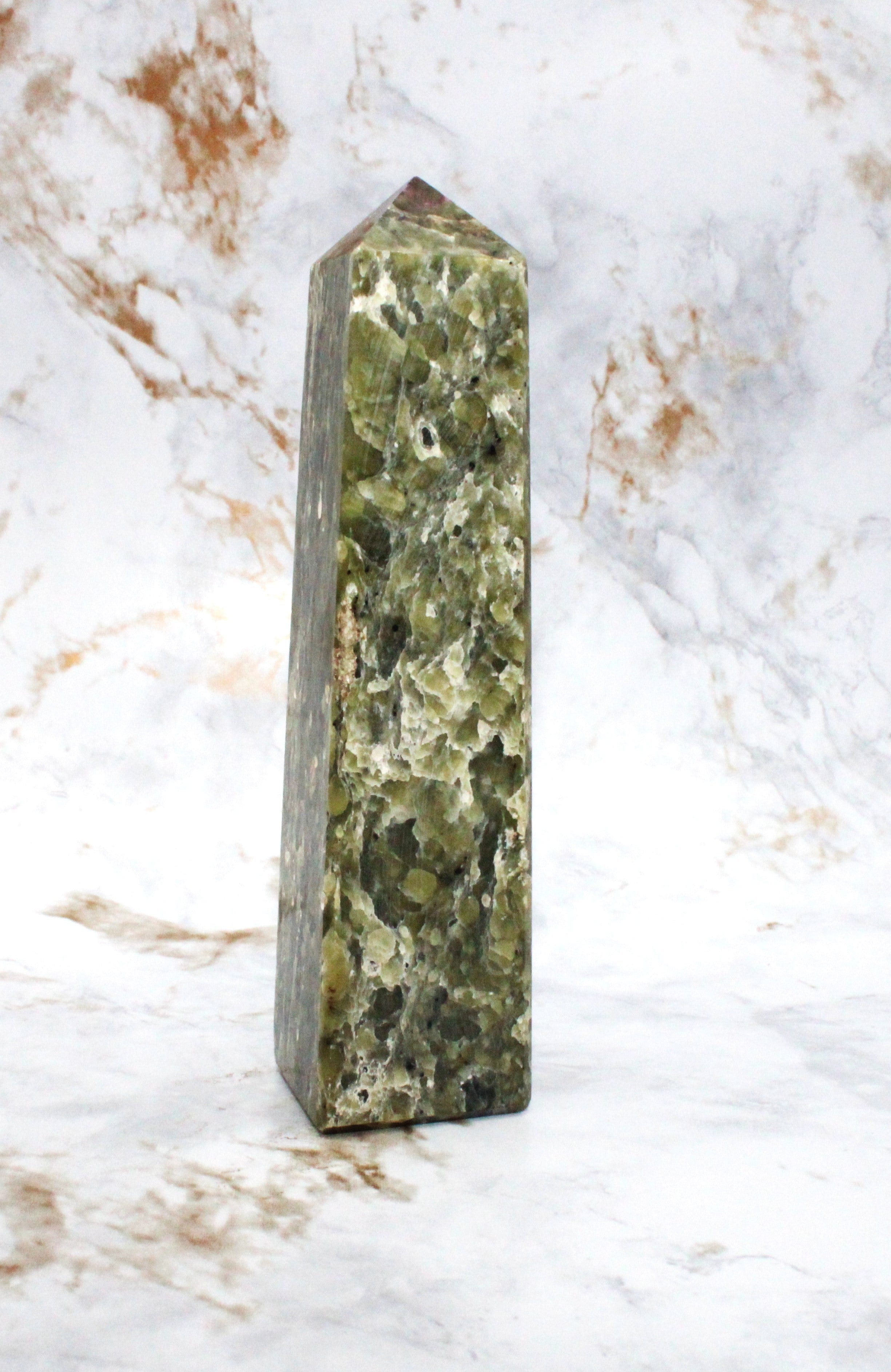Premium Canadian Bubble Jade Tower - Natural Healing Crystal for Meditation, Feng Shui & Home Decor - Perfect for Stress Relief, Spiritual Growth & Positive Energy