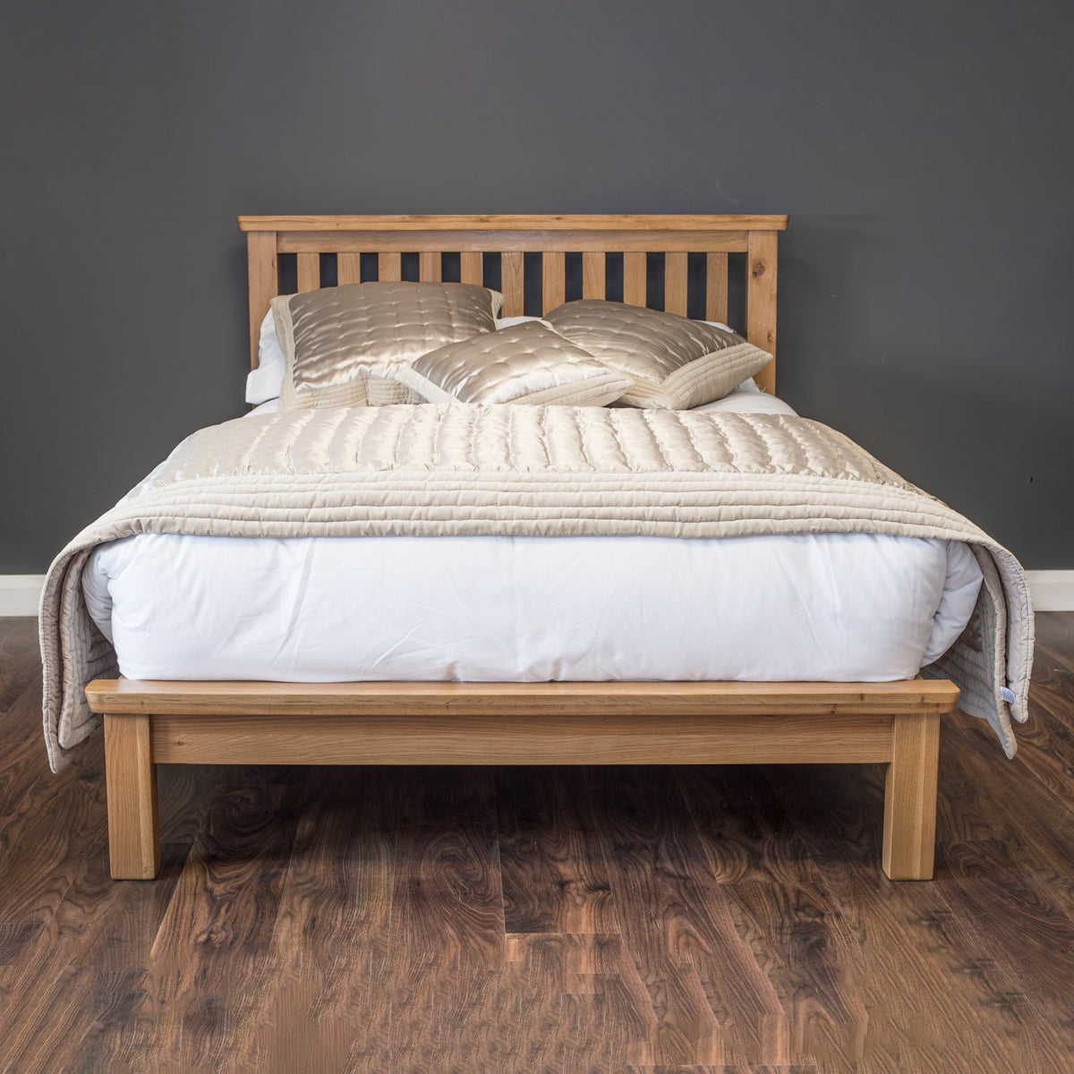 Manhattan Bed Frame - Queen Size, Sturdy Metal Platform Bed with Wooden Slats, Noise-Free Support - Perfect for Modern Bedrooms & Guest Rooms