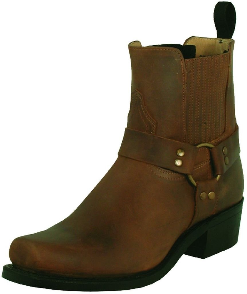 Boulet Men's Motorcycle Harness Boots - Square Toe Design for Riding & Casual Wear - Durable Leather Biker Boots for Motorcycle Enthusiasts & Outdoor Adventures