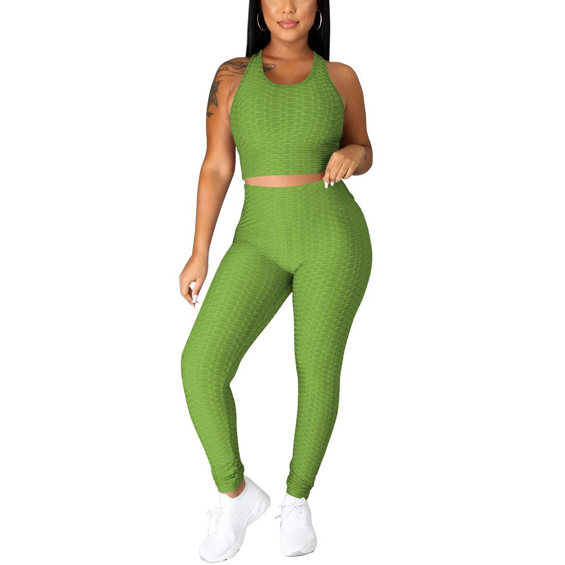 Nimsruc Women's 2-Piece Workout Sets - Sexy Summer Jogging Suits & Casual Bodycon Tracksuits | Gym, Running, Yoga & Lounge Wear