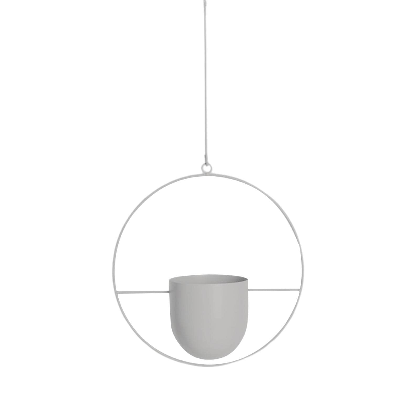 Nordic Metal Hanging Planter with Chain - Wall Mounted Flower Pot Holder for Balcony, Indoor Garden, Succulents, Pothos & Home Decor - Grey Hanging Basket for Plants