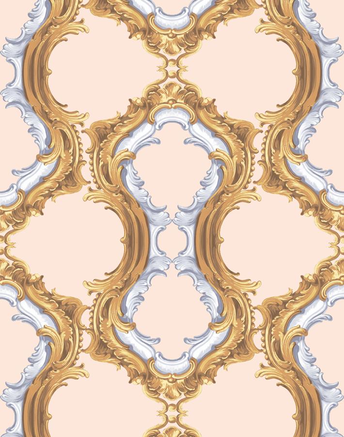 Louie Whoey Peel and Stick Wallpaper by Wallshoppe - Peach Floral Design, Self-Adhesive Removable Wallpaper for Bedroom, Living Room, and Nursery Decor