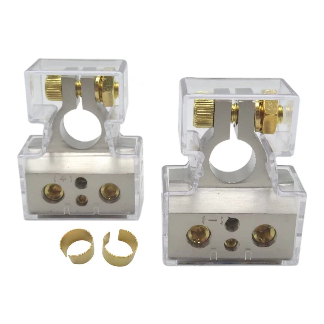2PCS Heavy Duty Universal Battery Terminal Connectors - Positive & Negative Clamps for Car, Truck, Bus - Corrosion Resistant, Secure Connection - Ideal for Vehicle Maintenance & Emergency Battery Replacement