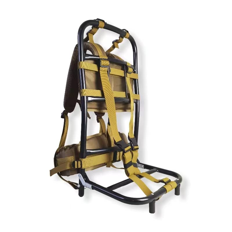 Best Aluminum External Frame Backpack for Hiking & Hunting - Lightweight Foldable 28.7x14.6x9.8 Inches (Khaki) - Perfect for Outdoor Adventures, Camping & Wilderness Exploration
