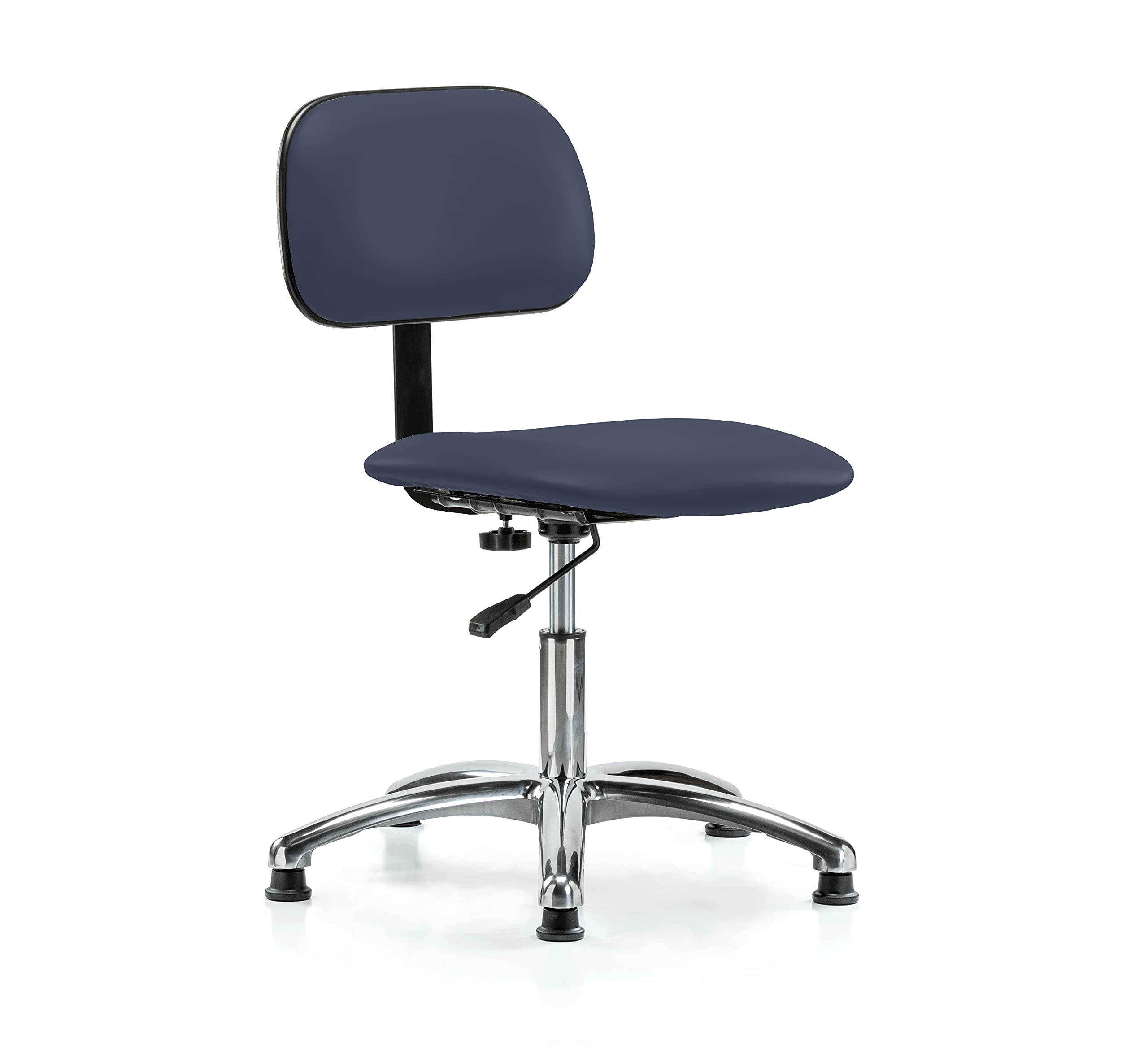 Ergonomic Perch Chrome Stationary Lab Chair with Adjustable Backrest & Seat Height (17-22