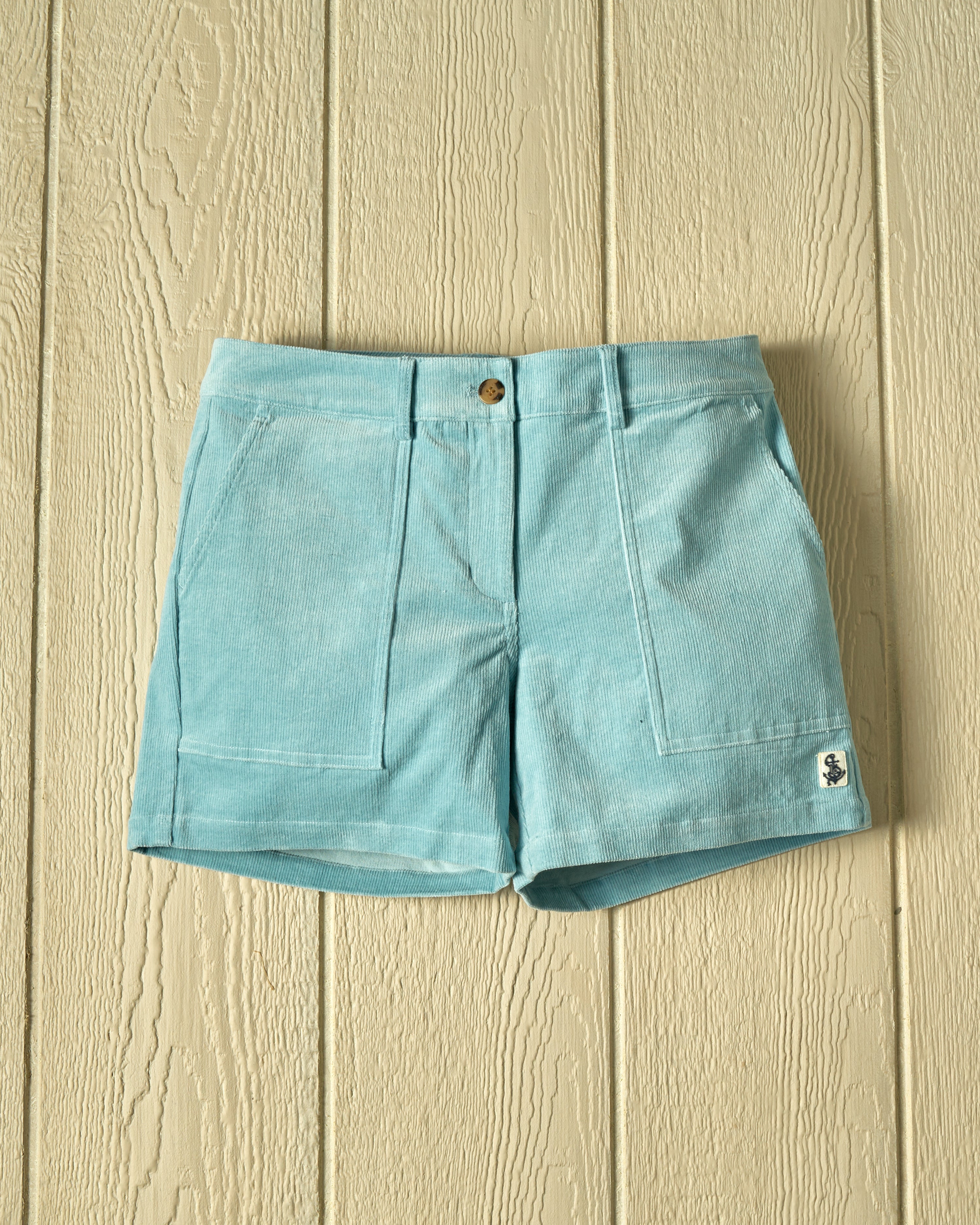 Women's Malibu Corduroy Shorts - Bimini Blue | Comfortable High Waisted Summer Shorts for Beach, Vacation & Casual Wear