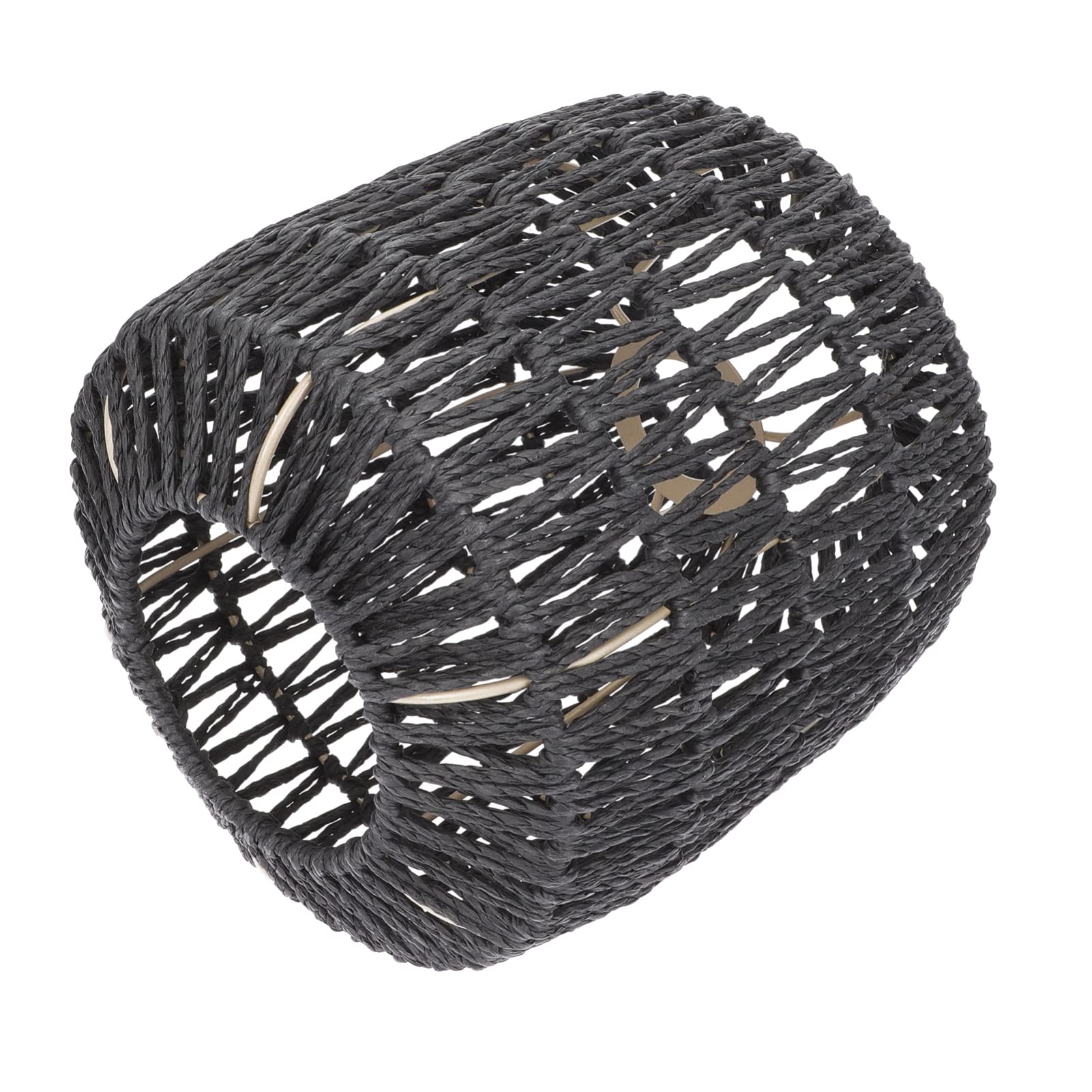 DOITOOL Boho Rattan Lamp Shade - Natural Wicker Pendant & Floor Lamp Cover - Handwoven Chandelier Shade for Living Room, Dining Room, Bedroom, Hotel & Restaurant Decor - Perfect for Cozy Home Ambiance & Boho Chic Interior Design (Black)