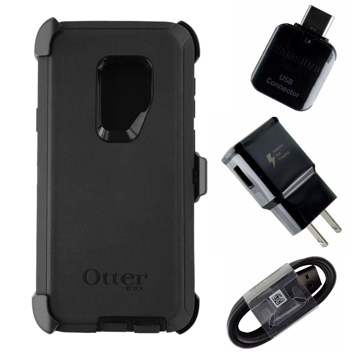 Samsung Galaxy S9+ (Plus) Accessory Kit - Protective Case, Charging Cord, Wall Plug & Adapter - Perfect for Travel, Home & Office Use