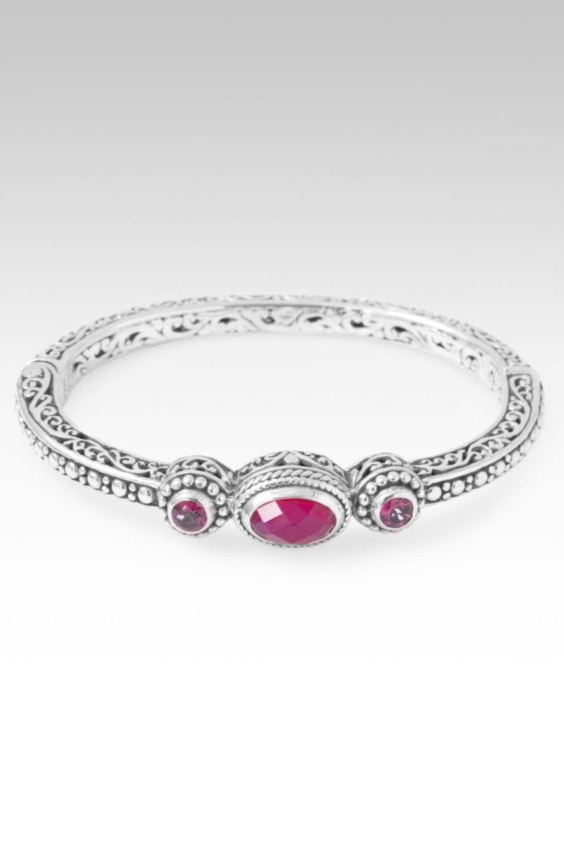 So Precious Bangle™ - Red Currant Quartz & Pure Pink™ Mystic Topaz Crystal Bracelet for Women | Elegant Jewelry Gift for Birthday, Anniversary & Special Occasions | Perfect for Boho, Wedding & Everyday Wear
