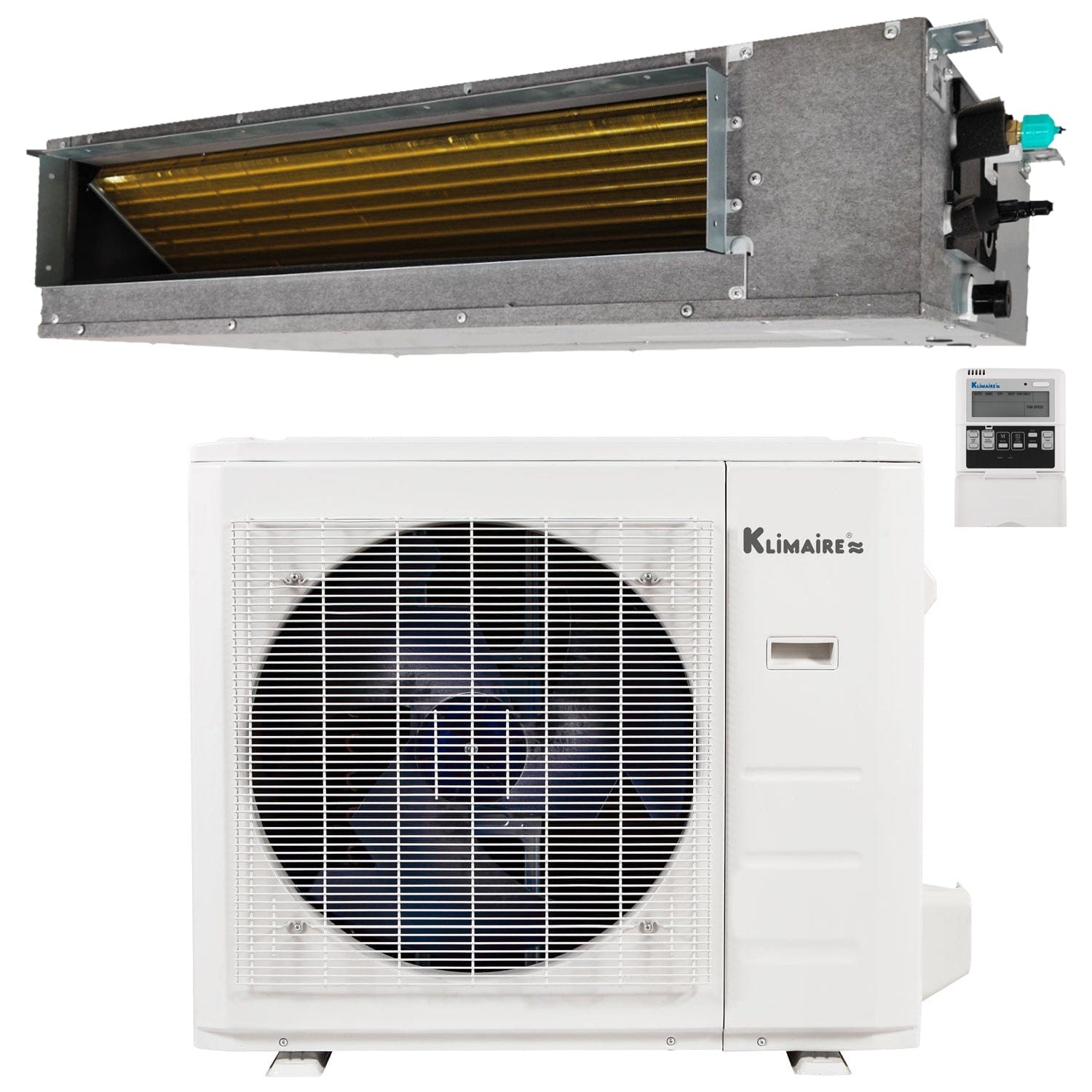 36,000 BTU 15.8 SEER2 Klimaire Light Commercial Ducted Mini Split Inverter Air Conditioner Heat Pump System 220V - Perfect for Small Offices, Retail Stores, and Restaurants