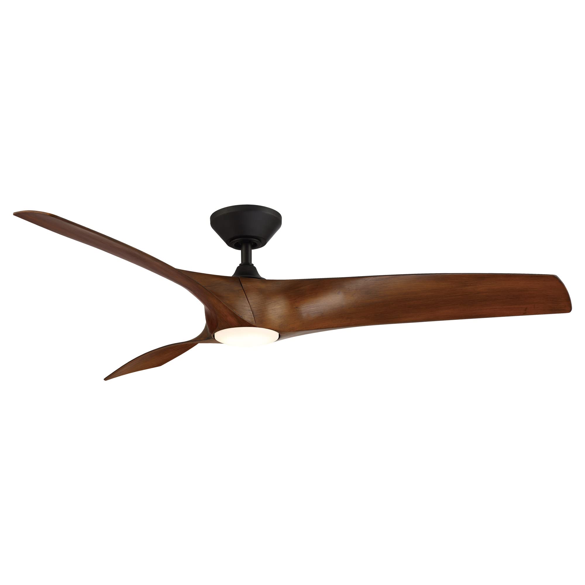 Zephyr Smart 3-Blade Ceiling Fan 62in Matte Black with 3500K LED Light Kit, Remote Control, Alexa & Google Assistant Compatible for Indoor and Outdoor Use in Living Rooms, Bedrooms, and Patios
