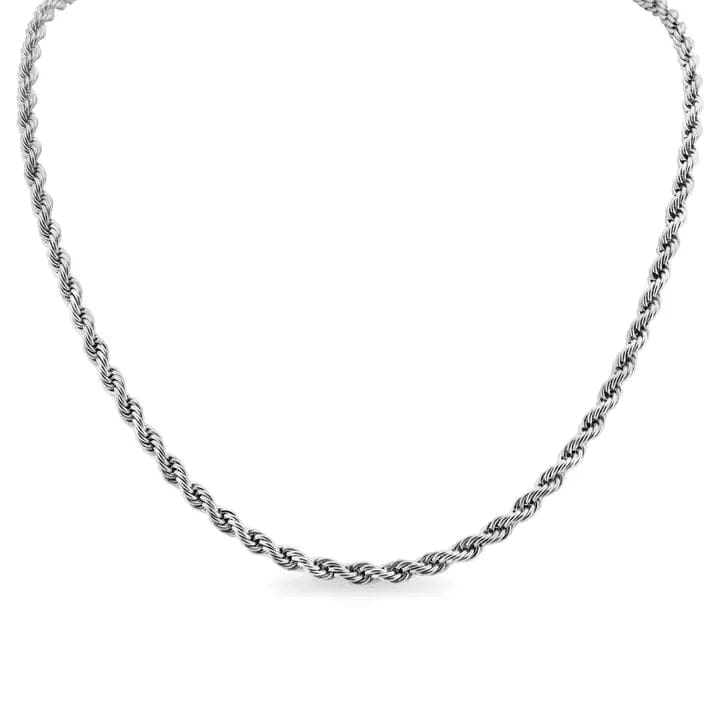 Men's Stainless Steel Rope Chain Necklace - Durable 18K Gold Plated Jewelry for Men - Perfect for Casual Wear, Date Nights & Gifts