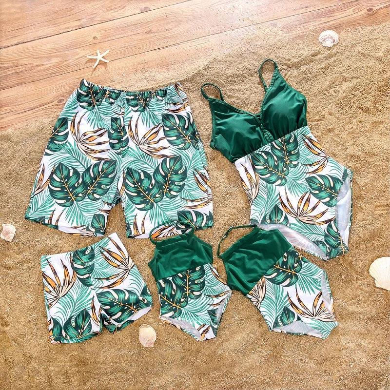Matching Mother Daughter Swimsuits for Women & Girls - Cute Floral Printed Beach Swimwear Set for Pool, Vacation & Family Photos