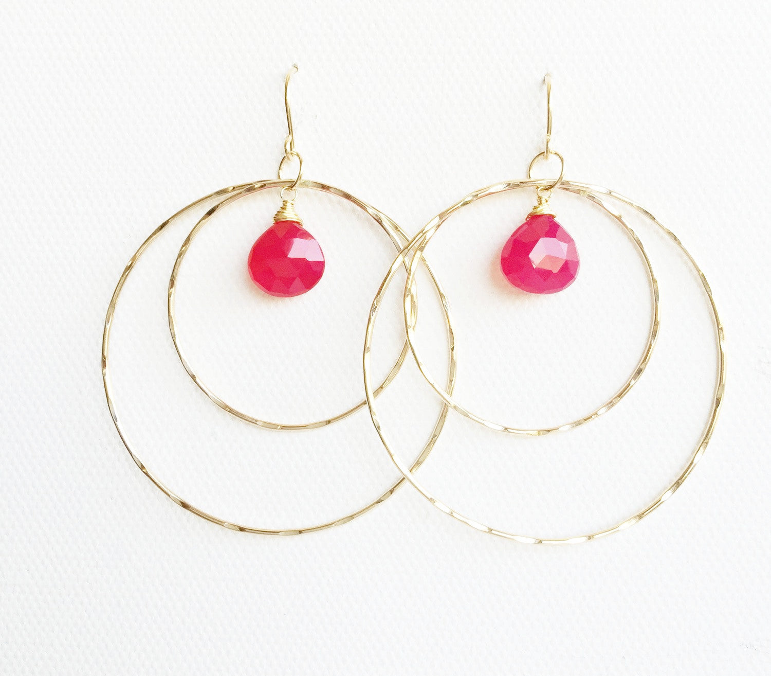 Rachel Raspberry Chalcedony Earrings (E253) – Elegant Dangle Earrings for Women, Perfect for Parties, Weddings & Special Occasions