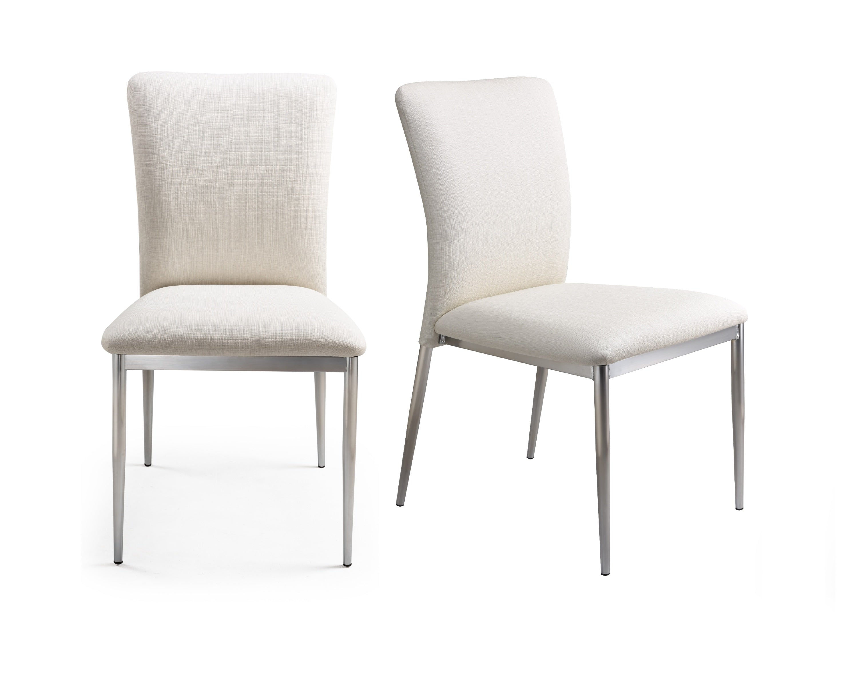 Modern Faux Leather Side Chairs Set of 2 - Soft White Upholstered Dining Chairs for Kitchen, Dining Room & Office - Comfortable & Stylish Seating Solution