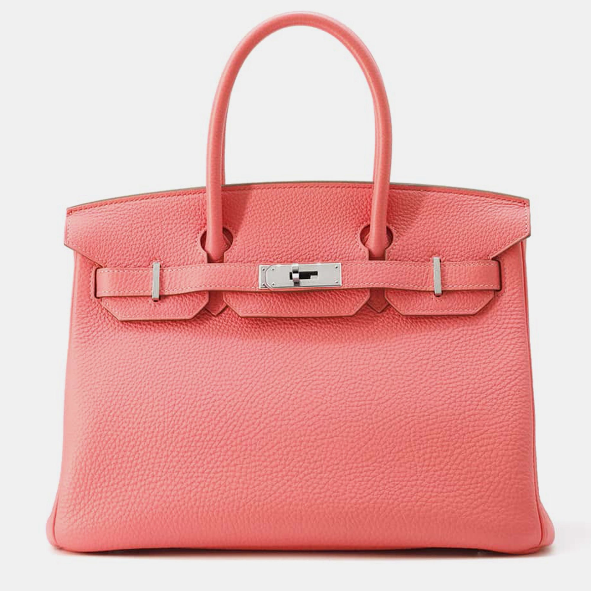 Birkin Rose Lipstick Taurillon Clemence Leather Handbag Size 30 - Luxury Women's Shoulder Bag for Work, Travel & Special Occasions