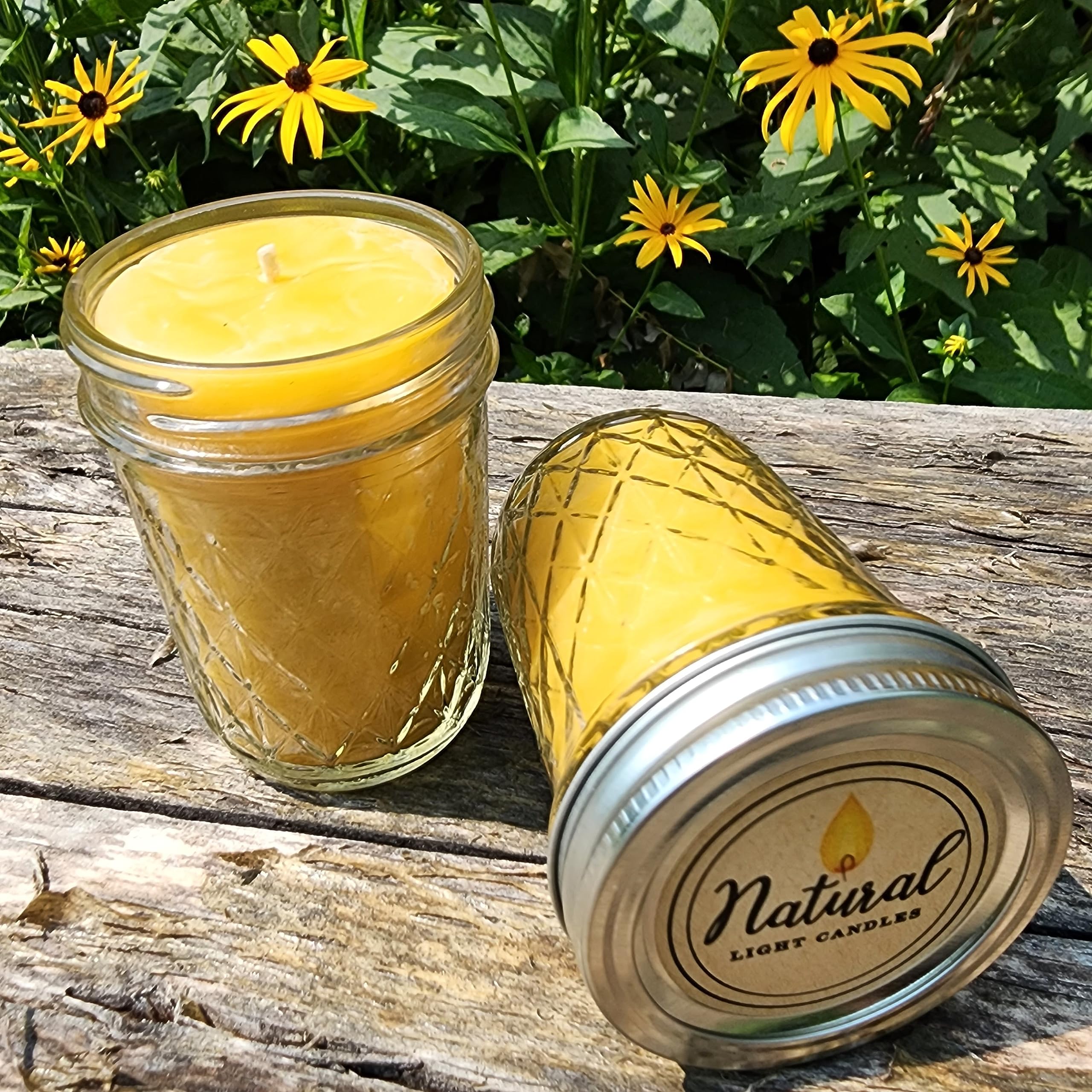 12-Pack Pure Beeswax Jar Candles - 100% Natural Michigan Beeswax, 45-Hour Burn Time - Perfect for Home Aromatherapy, Meditation & Romantic Ambiance