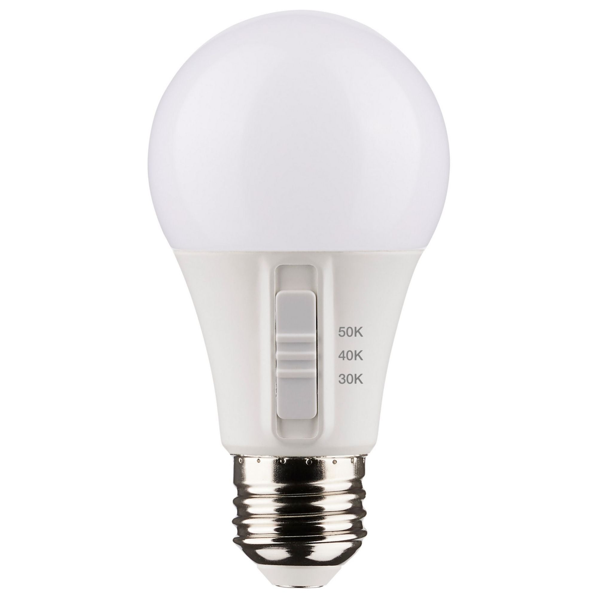 6W A19 LED Light Bulb - 470 Lumens, Dimmable, 3000K/4000K/5000K Selectable Color Temperature, Equivalent to 40W, E26 Base - Perfect for Bedroom, Living Room & Office Lighting