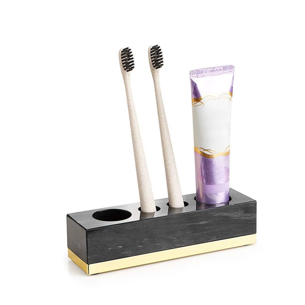 Multi-Functional Marble Toothbrush Holder & Toothpaste Stand - Bathroom Organizer with Free Punching Design for Creative Storage - Perfect for Modern Bathrooms, Vanities & Countertop Organization