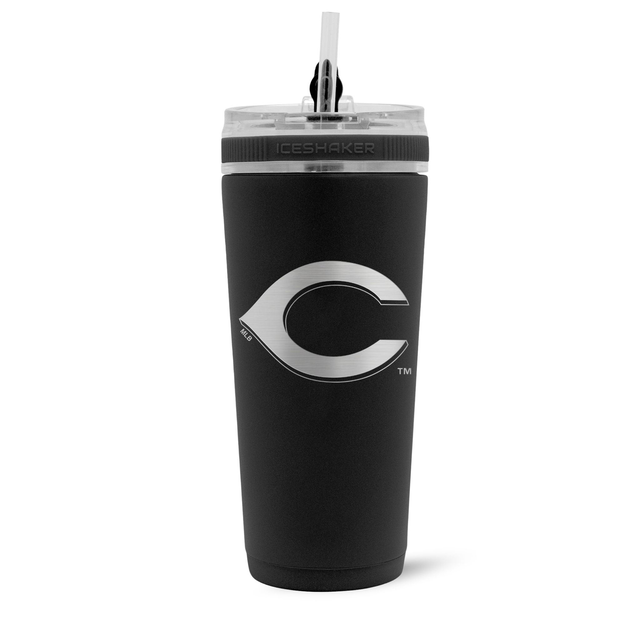 Official Cincinnati Reds 26oz Flex Bottle - Insulated Water Bottle with Straw Lid, Leakproof Sports Drink Bottle for Baseball Fans, Gym, Workouts & Outdoor Activities