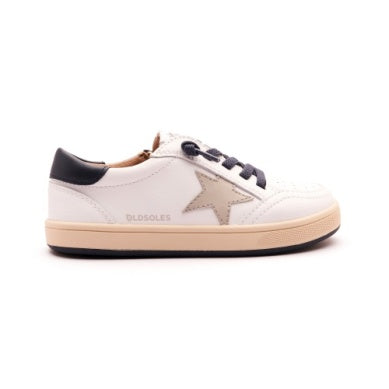 Old Soles White Star Zipper Sneakers for Kids - Comfortable & Stylish School Shoes for Boys & Girls - Perfect for Casual Wear, Playtime & Everyday Activities