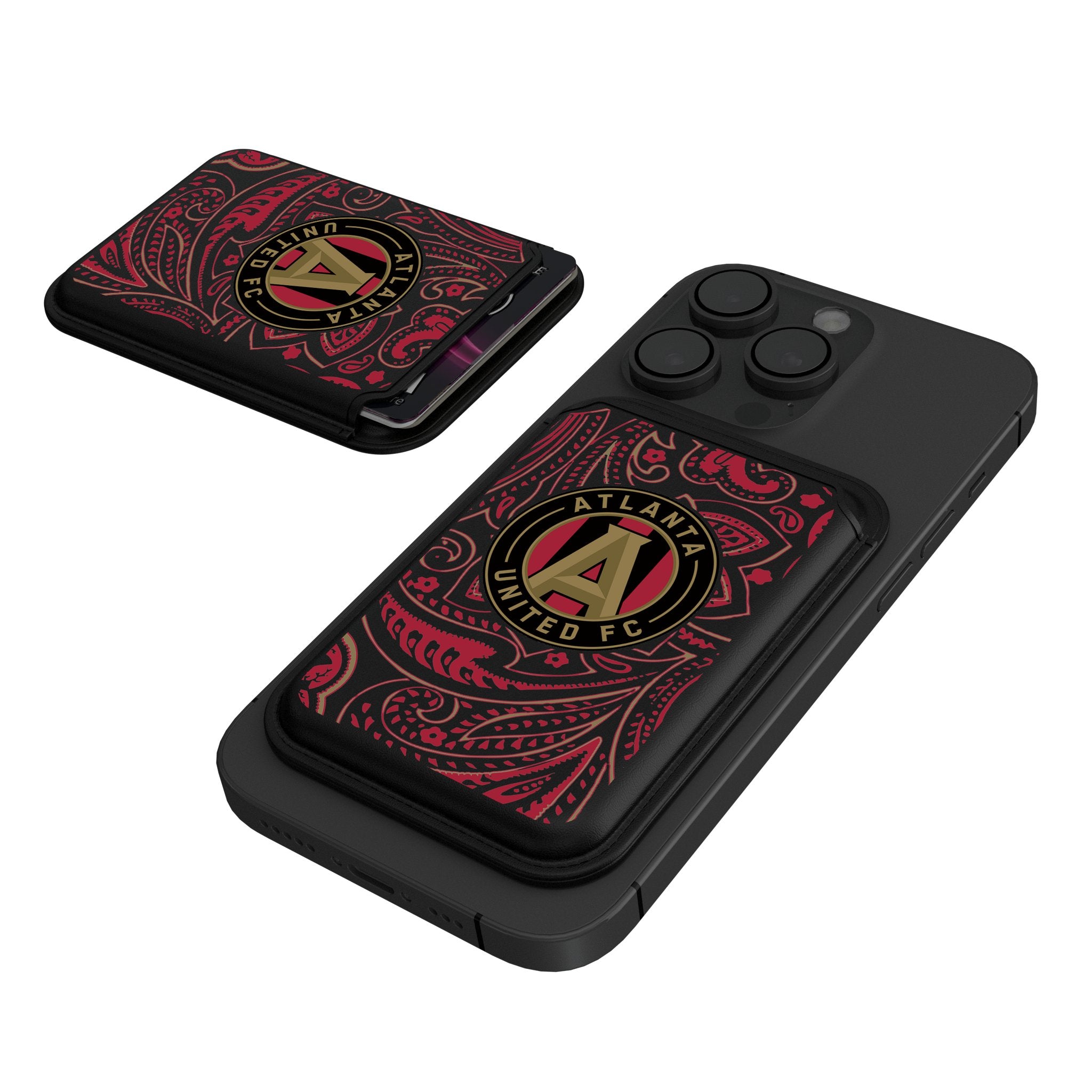 Atlanta United FC Paisley Black Magnetic Credit Card Wallet - Slim RFID Blocking Holder for Men & Women - Perfect for Game Day, Travel, and Everyday Use