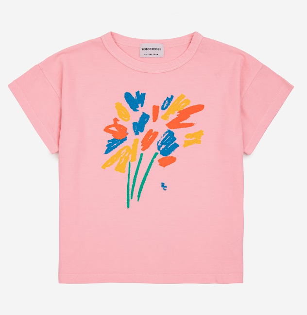 BOBO CHOSES FIREWORKS Graphic T-Shirt for Kids (Ages 2-7 Years) - Fun & Comfortable Casual Wear for Playdates, Parties & Everyday Adventures
