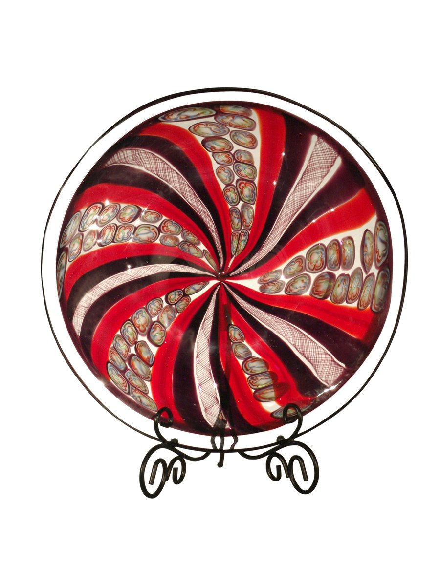 Dale Tiffany PG80203 Santa Cruz Decorative Charger Plate with Stand - 15-Inch Diameter Elegant Dinnerware for Holiday Tablescapes & Home Decor
