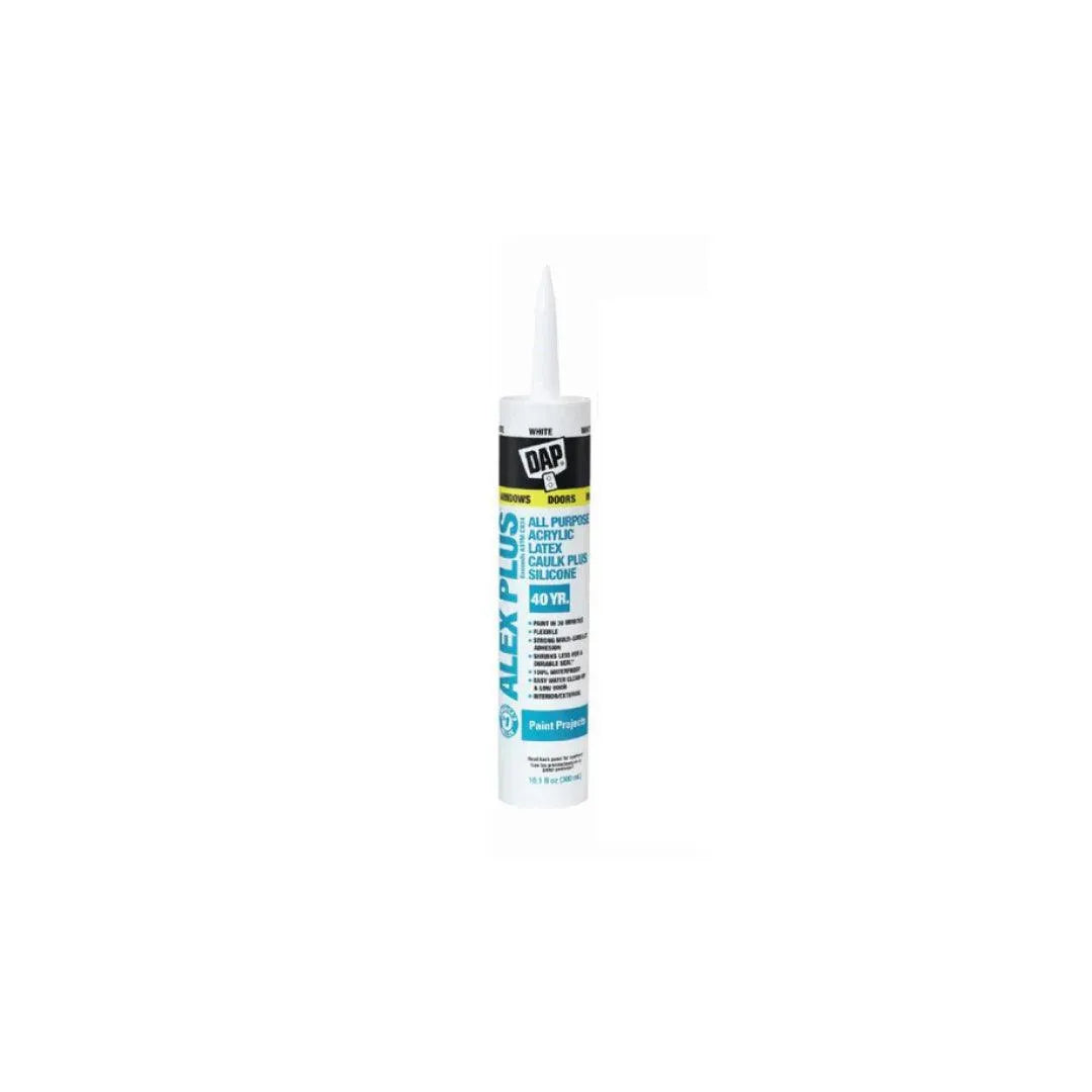 ALEX PLUS All-Purpose Acrylic Latex Caulk with Silicone - Waterproof Sealant for Bathrooms, Kitchens, Windows & Home Repairs