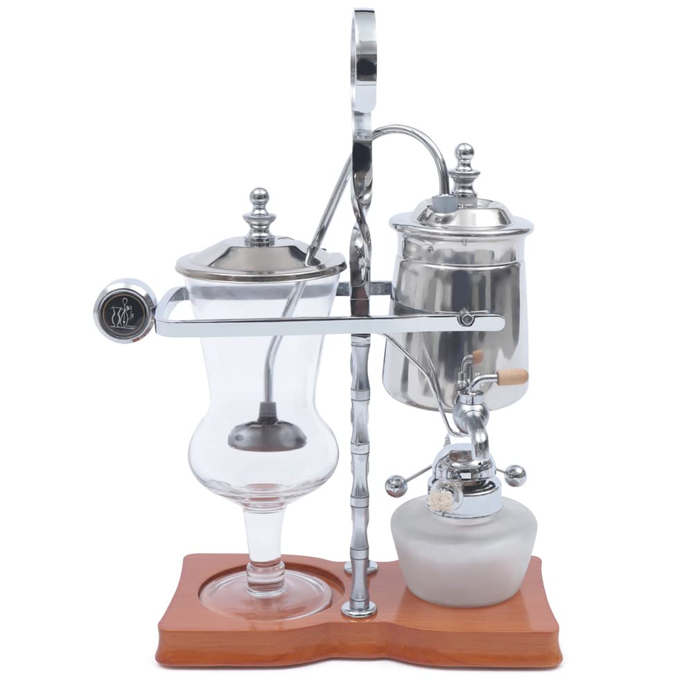 Premium Commercial Siphon Coffee Maker - Silver Balance Brewer Makes 4-5 Cups, Elegant Retro Design for Home & Cafe Use | Perfect for Family Gatherings, Coffee Shops & Special Occasions