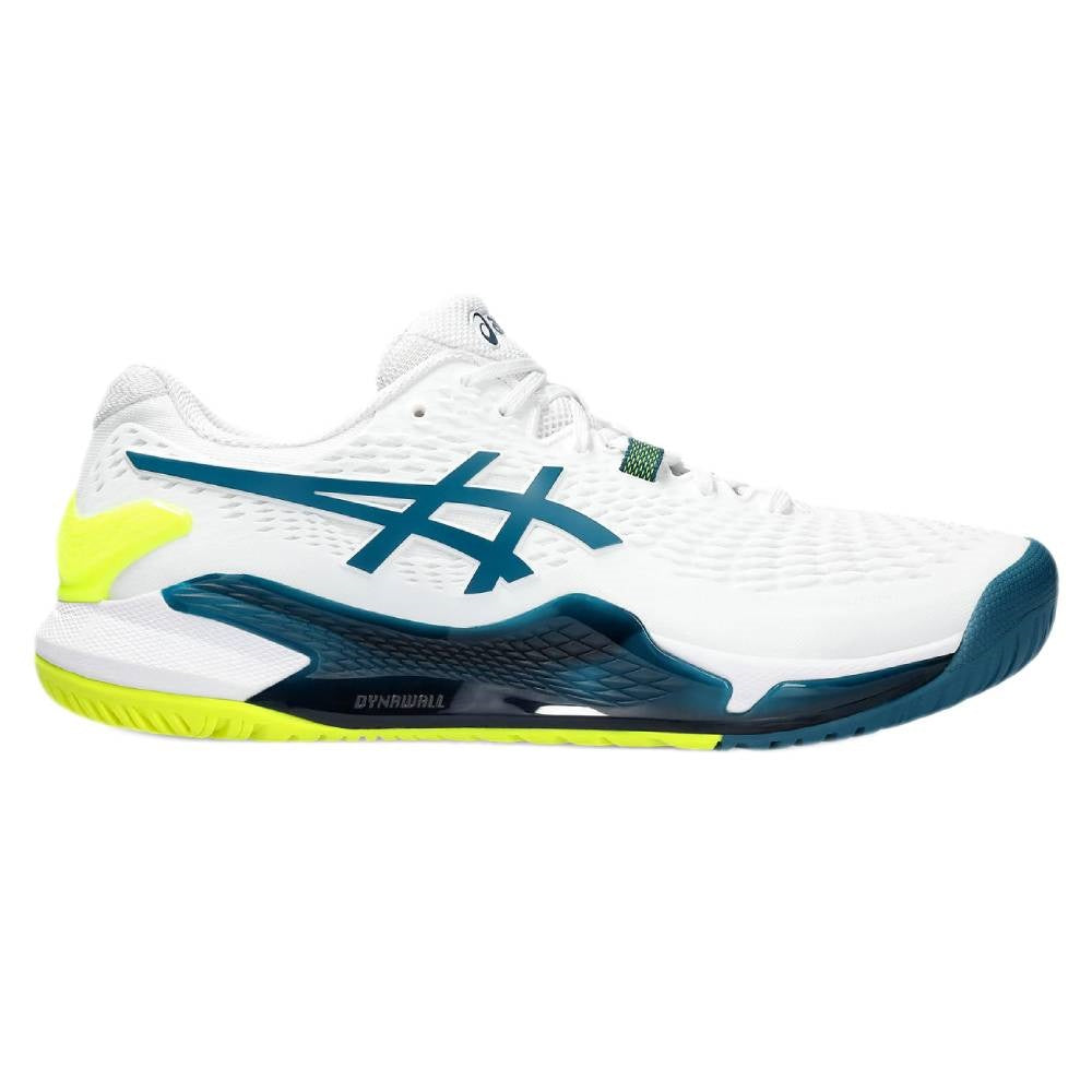 ASICS Gel Resolution 9 Men's Tennis Shoes - White/Restful Teal - High-Performance Court Shoes for Competitive Play & Training - Perfect for Hard Court Tennis Matches & Gym Workouts