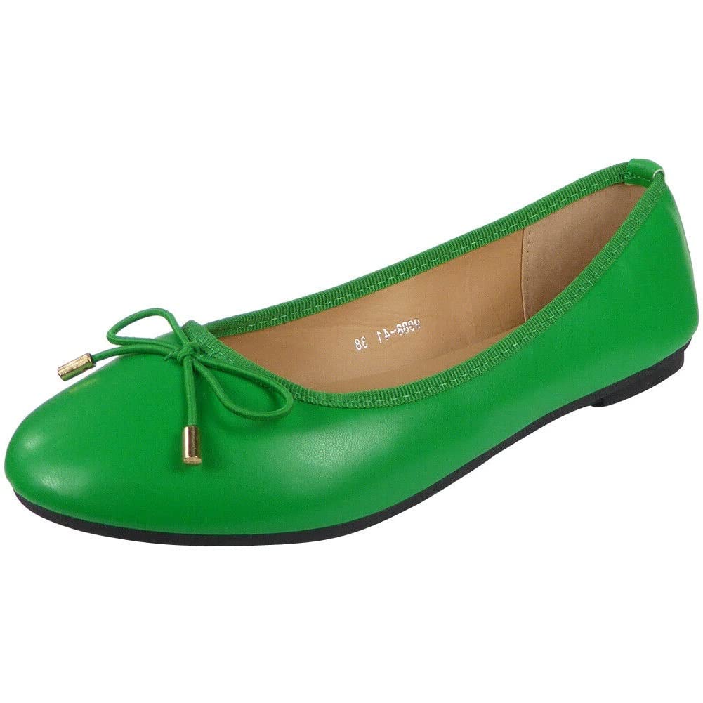 Women's Ballerina Flats Shoes - Comfortable Slip-On Bow Pumps for Work, School & Office | Casual Ladies Shoes Size 3-8 | Perfect for Daily Wear, Commuting & Professional Settings