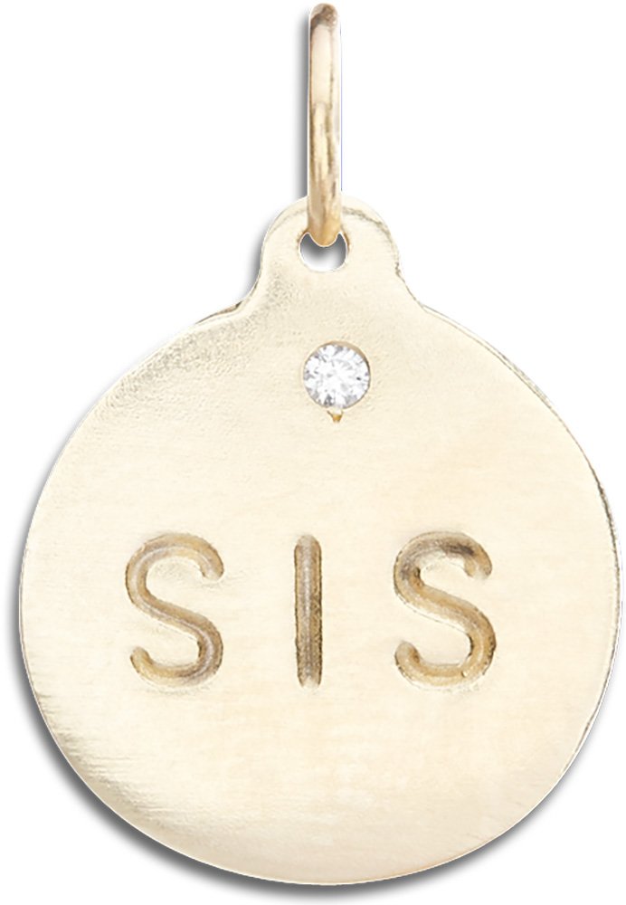 Helen Ficalora Diamond Sis Disk Charm Necklace - Sterling Silver Sister Jewelry Gift for Birthday, Anniversary & Special Occasions | Perfect for Everyday Wear & Meaningful Moments