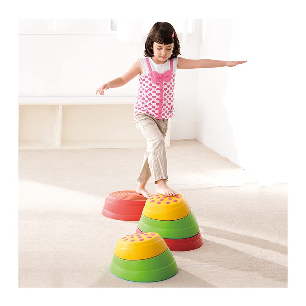 Natural River Stones Stepping Stones for Kids - Balance & Coordination Training Set - Outdoor Play, Garden Decor, Sensory Path Activity for Children