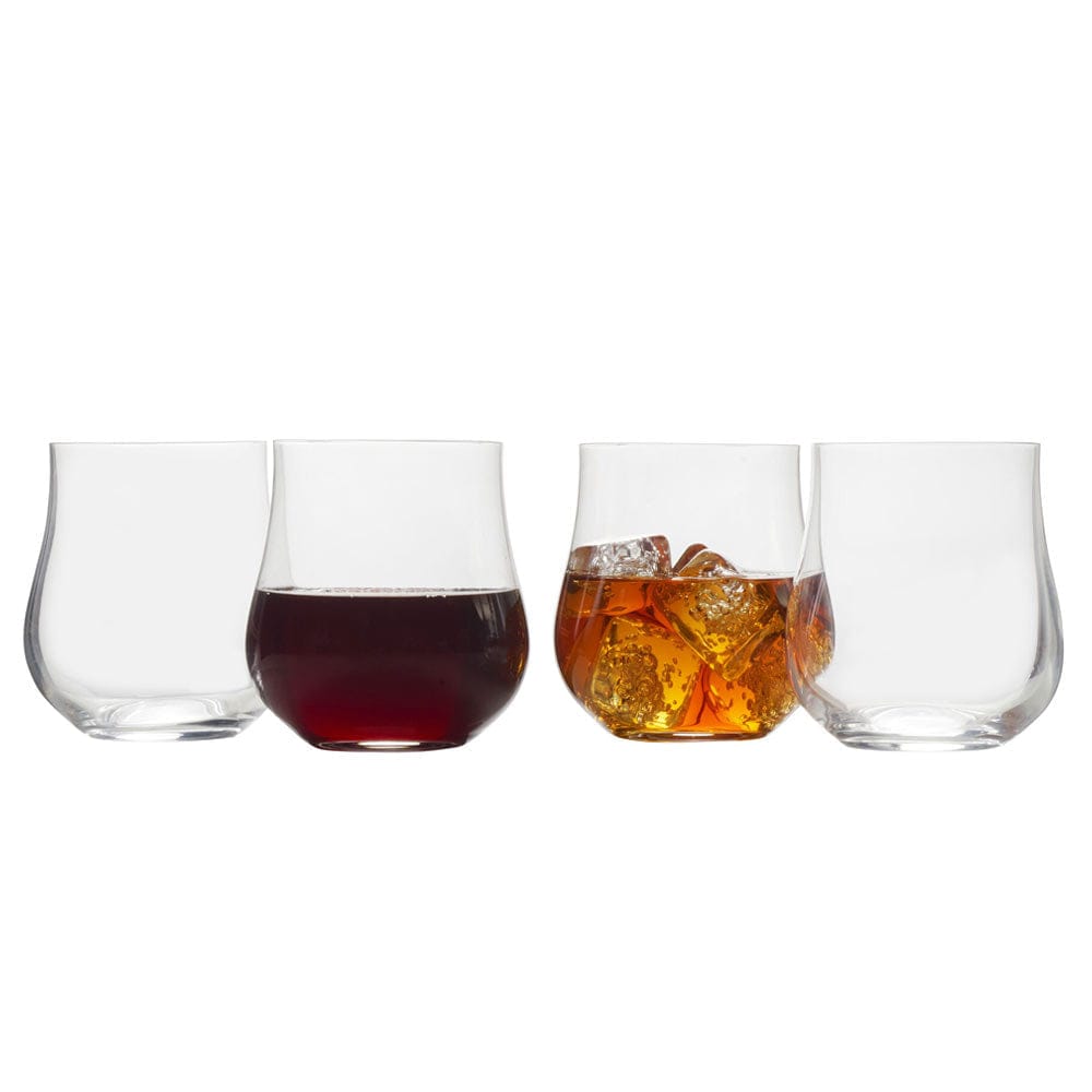 Premium Set of 4 Double Old Fashioned Whiskey Glasses - Heavy Base Crystal Clear Drinking Glasses for Bourbon, Scotch & Cocktails - Perfect for Home Bar, Gifts & Entertaining