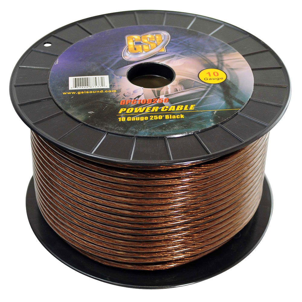 10 Gauge Power Cable 250 Feet Black - Heavy Duty Extension Cord for Outdoor, RV, and Workshop Use