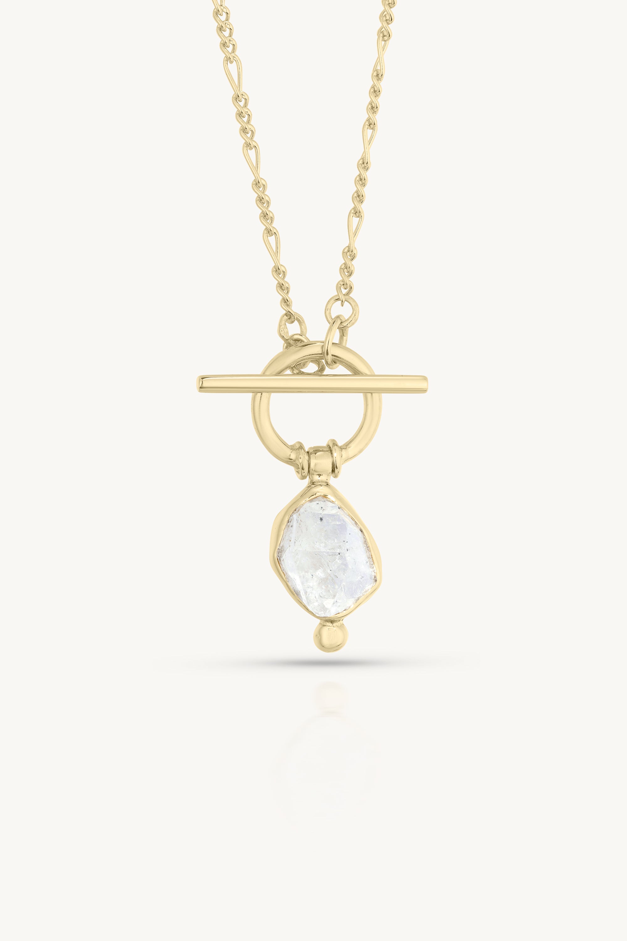 Herkimer Diamond Gold Necklace for Women - 14K Solid Gold Pendant Jewelry Gift for Her - Elegant Necklace for Everyday Wear & Special Occasions